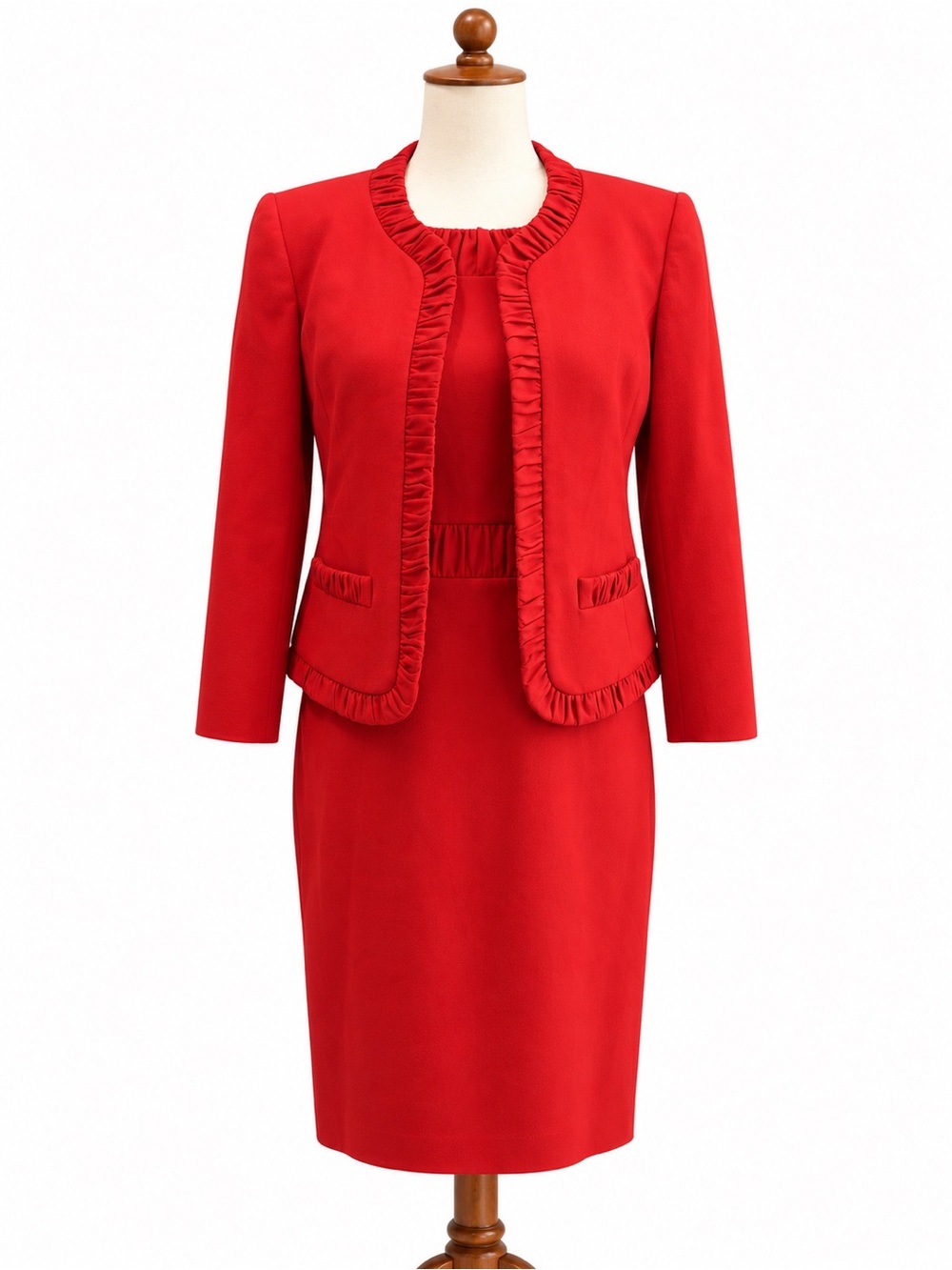 Talbots wool burnt orange Office Suit Dress Set with jacket 4